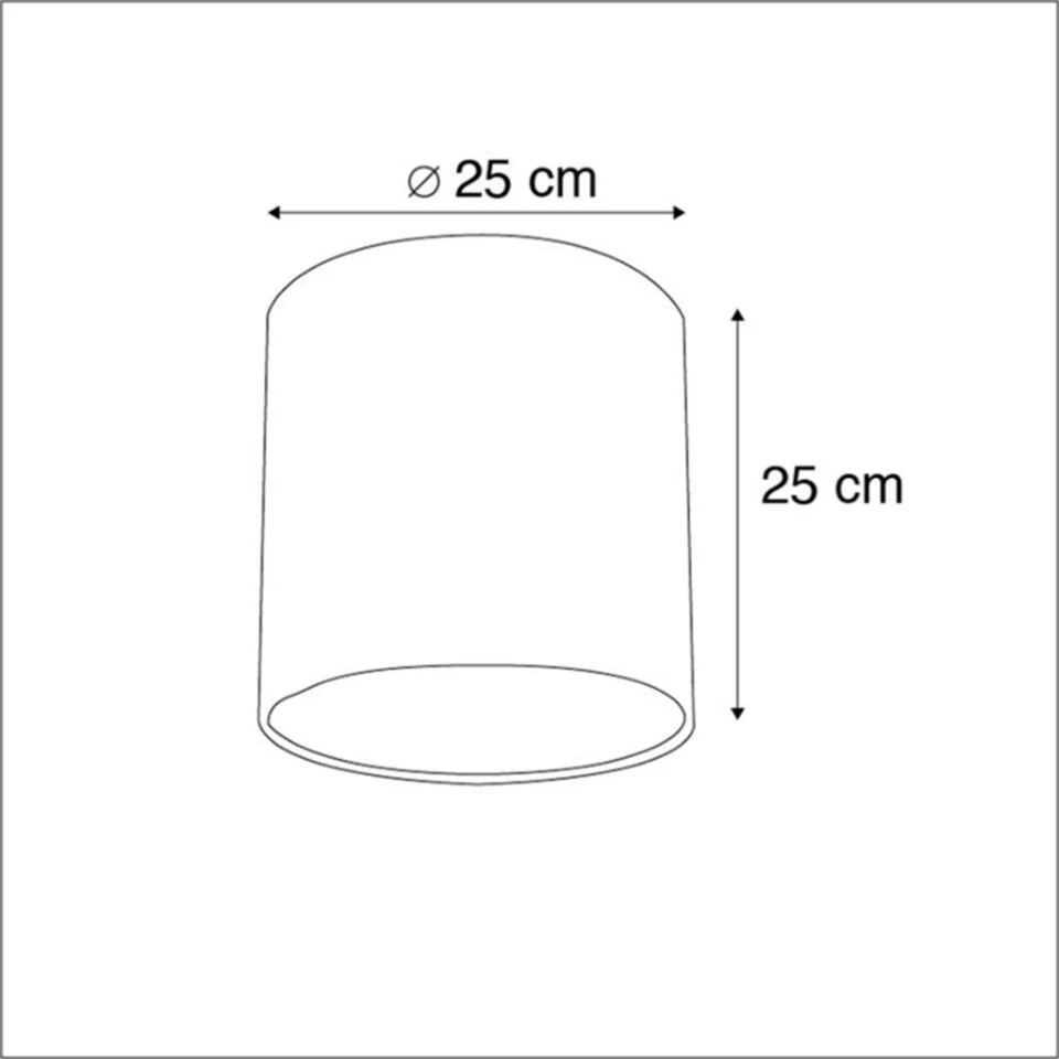 QAZQA Velours Lampenkap Zebra Dessin 25/25/25 Gouden Binnenkant - Afbeelding 3