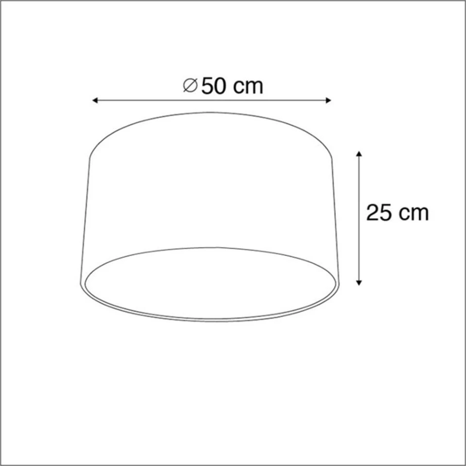 QAZQA Velours Lampenkap Pauw Groen 50/50/25 Gouden Binnenkant - Afbeelding 3