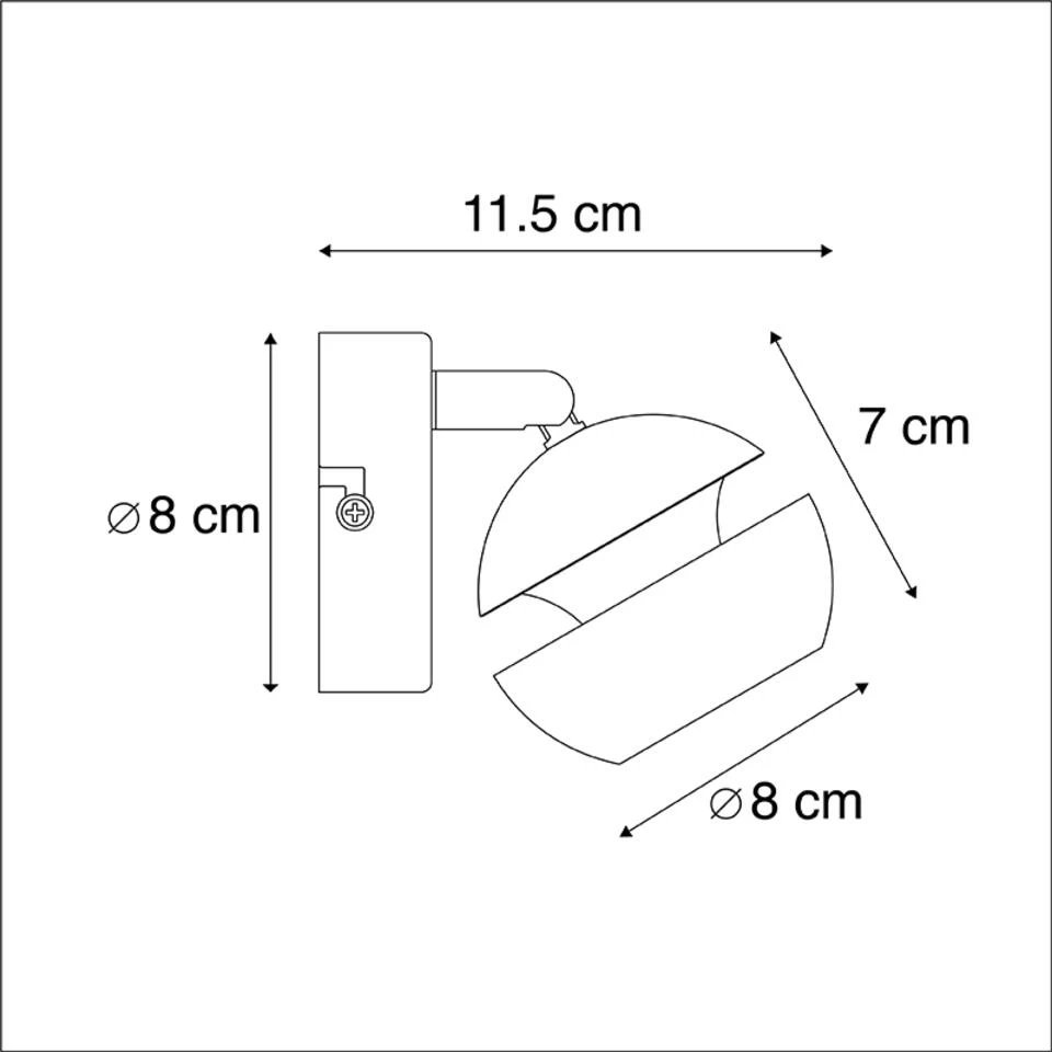 QAZQA Moderne Spot 1-lichts Zwart Met Gouden Binnenkant - Buell Deluxe - Afbeelding 3