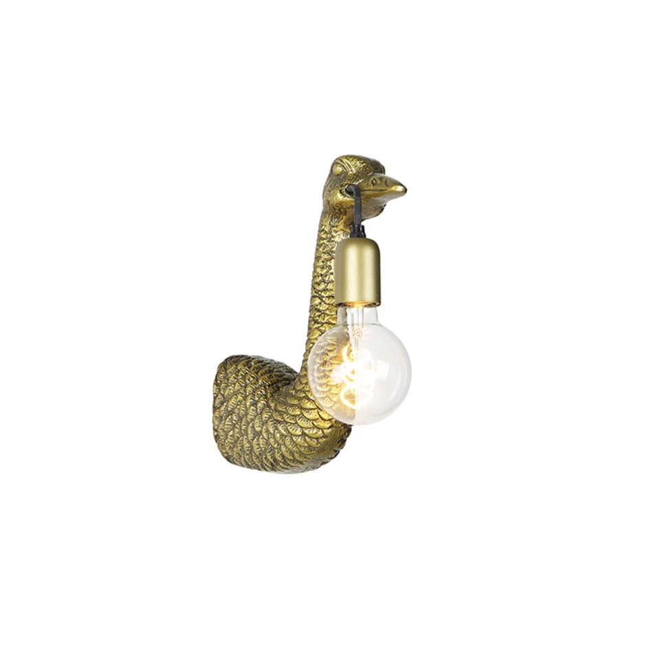 QAZQA Vintage Wandlamp Messing - Animal Camel Bird