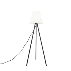 QAZQA Moderne Buitenlamp Zwart Met Witte Kap IP65 - Virginia