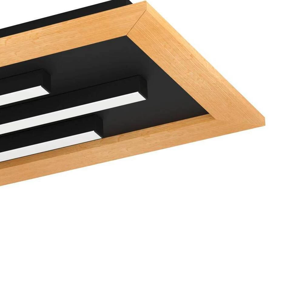EGLO Tirrenara Plafondlamp - LED - 78 Cm - Zwart/Bruin/Wit - Dimbaar - Afbeelding 4
