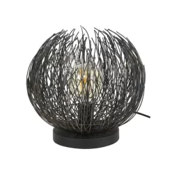 Tafellamp Bernice Metaal Zwart Zilver - 32x32x31 Cm - Metaal - Zwart