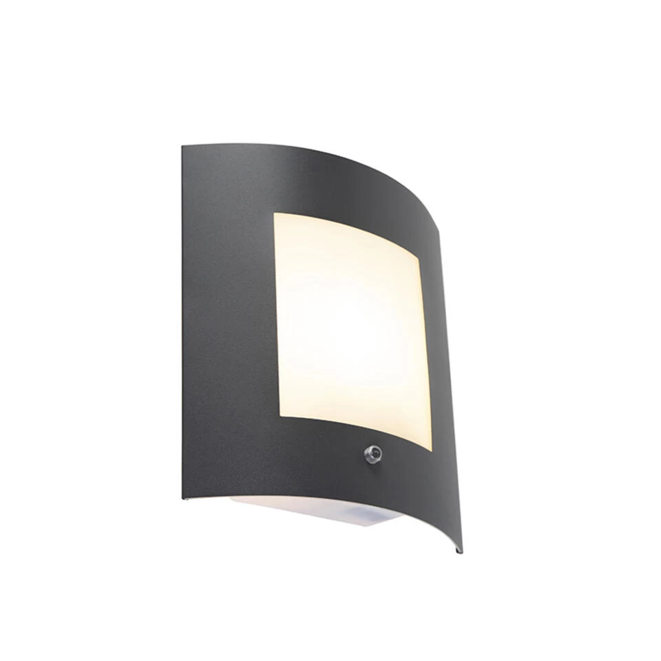 QAZQA Buitenwandlamp Antraciet IP44 Licht-donker Sensor - Emmerald 1