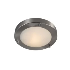 QAZQA Moderne Plafonnière Staal 18 Cm IP44 - Yuma