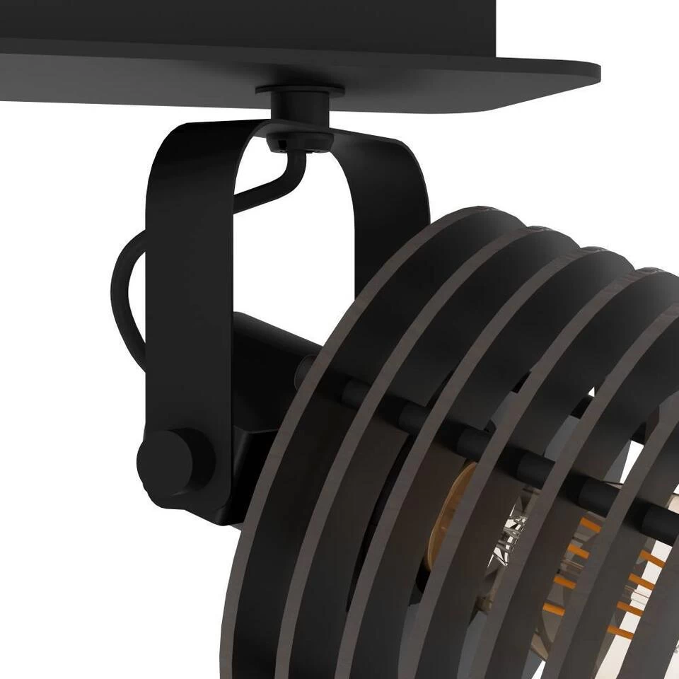 EGLO Segovia Spot - E27 - 57,5 Cm - Zwart - Staal/Hout - Afbeelding 2