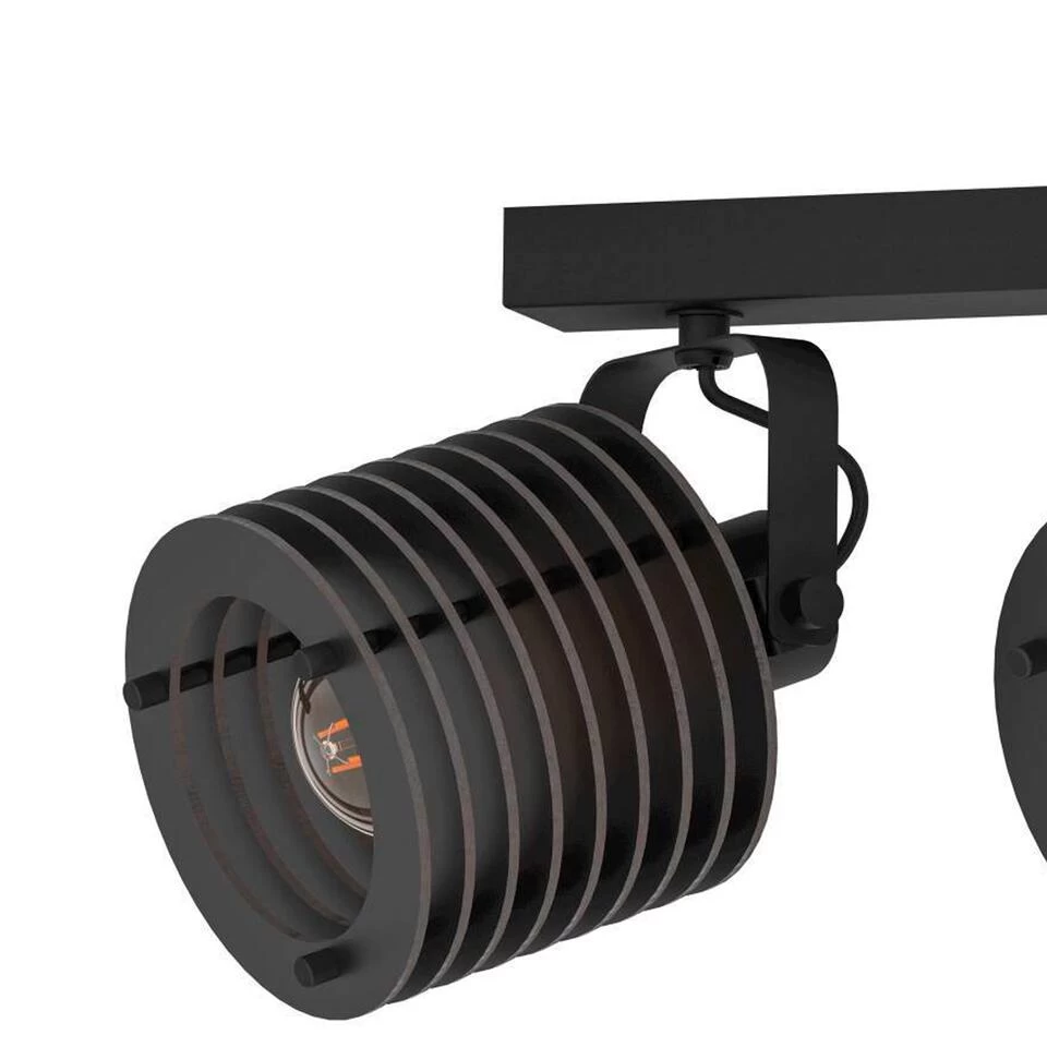 EGLO Segovia Spot - E27 - 57,5 Cm - Zwart - Staal/Hout - Afbeelding 3