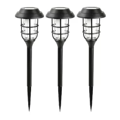 Benson Prikspot - Solar - 3x - Zwart - LED Flame Effect - H43 CmA 