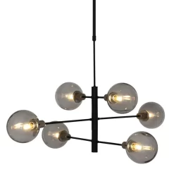 Steinhauer Hanglamp Constellation - 6 Lichts - Ø 105 Cm - Rook - Zwart