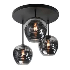 Highlight Plafondlamp Fantasy Apple - 3 Lichts - Ø 45 Cm - Rook Glas