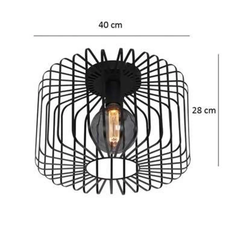 Freelight Plafondlamp Stecca - Ø 40 Cm - Zwart - Afbeelding 3