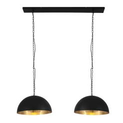 Steinhauer Hanglamp Semicirkel - 2 Lichts - L 125 Cm B 35 Cm - Zwart-goud