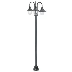 VidaXL Paalverlichting Tuin E27 220 Cm Aluminium Donkergroen 3-delig