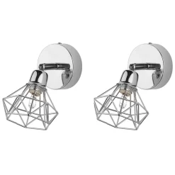 Beliani Muurlamp ERMA - Zilver Metaal