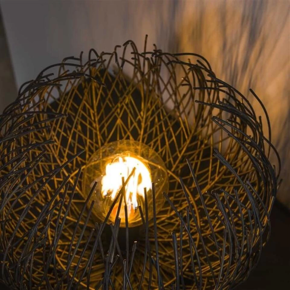 Tafellamp Bernice Metaal Zwart Zilver - 32x32x31 Cm - Metaal - Zwart - Afbeelding 3