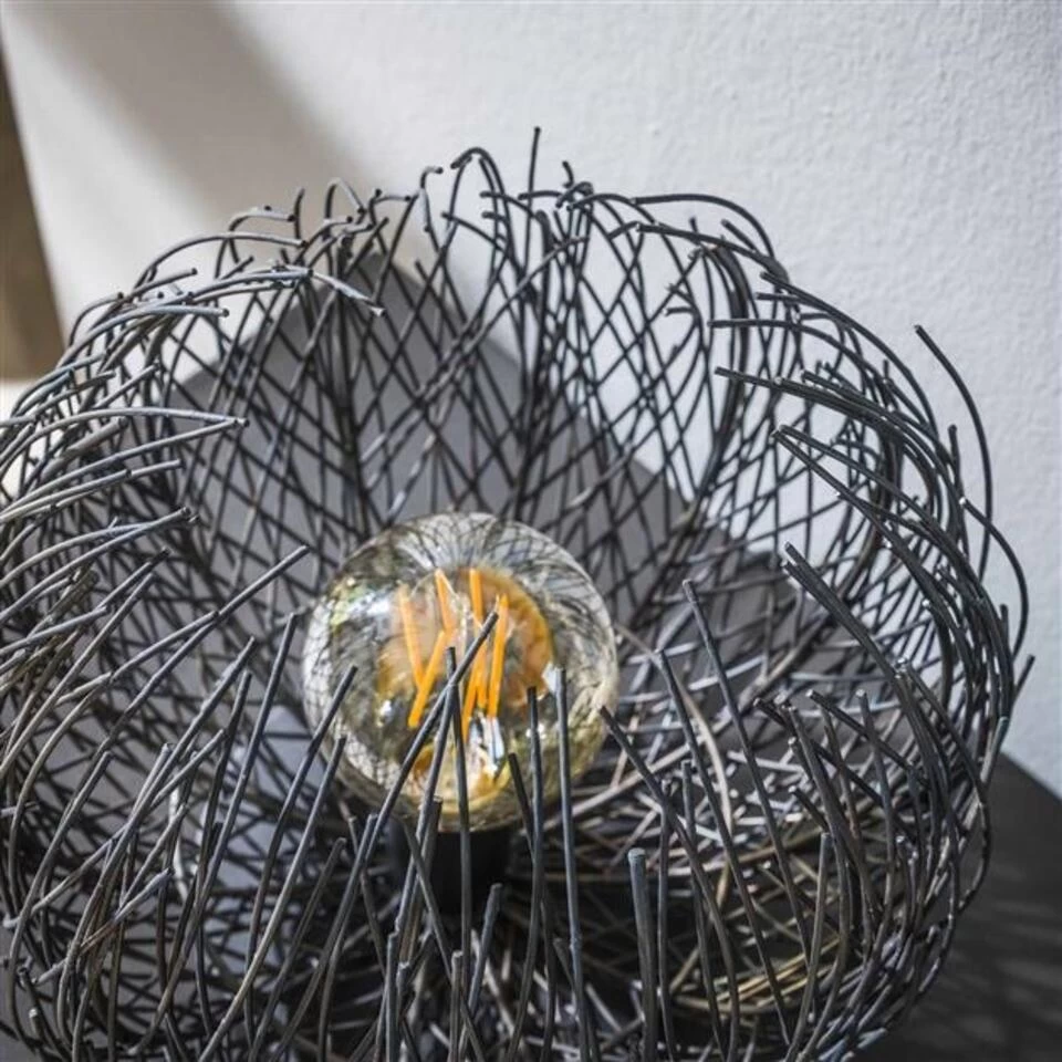 Tafellamp Bernice Metaal Zwart Zilver - 32x32x31 Cm - Metaal - Zwart - Afbeelding 4