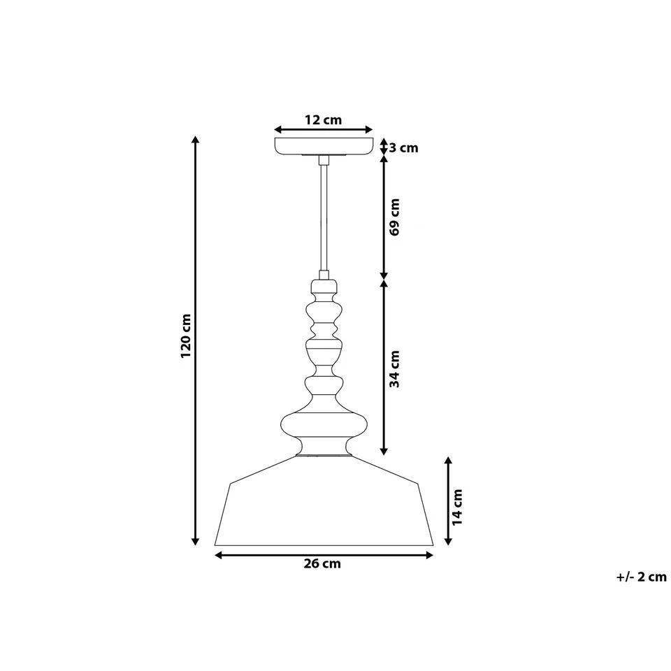 Beliani Hanglamp DRIVA - Wit Metaal - Afbeelding 3