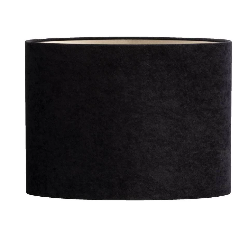 Kap Ovaal - Zwart Velours - 28,5x38x17,5 Cm