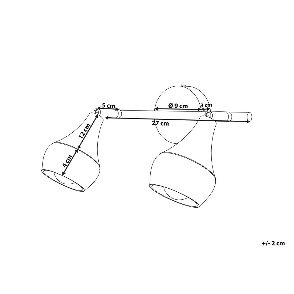 Beliani Muurlamp ANTLER - Goud Staal - Afbeelding 3