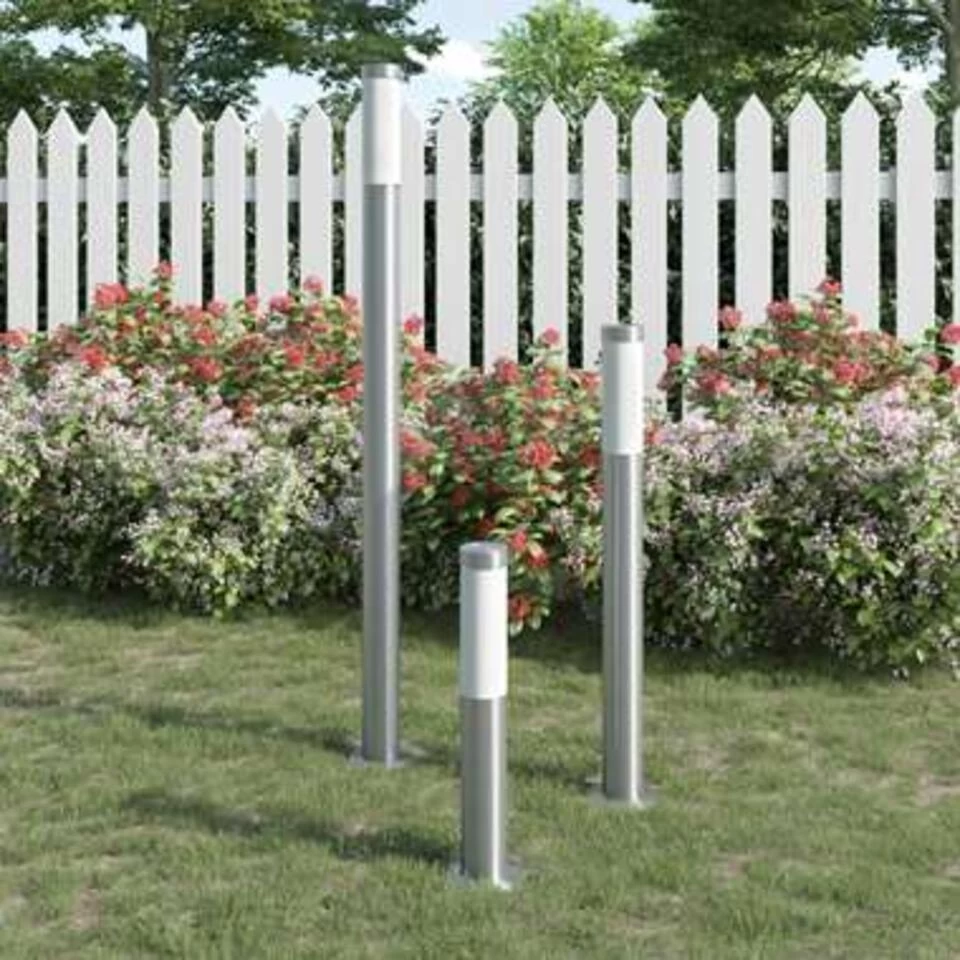 VidaXL 3-delige Tuinlampenset Waterdicht Roestvrij Staal - Afbeelding 2