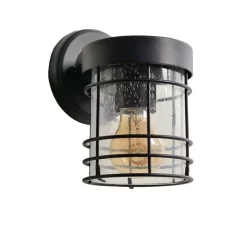 Lucide Wandlamp Buiten KEPPEL IP23 - Zwart - 12x15,2x18,6 Cm