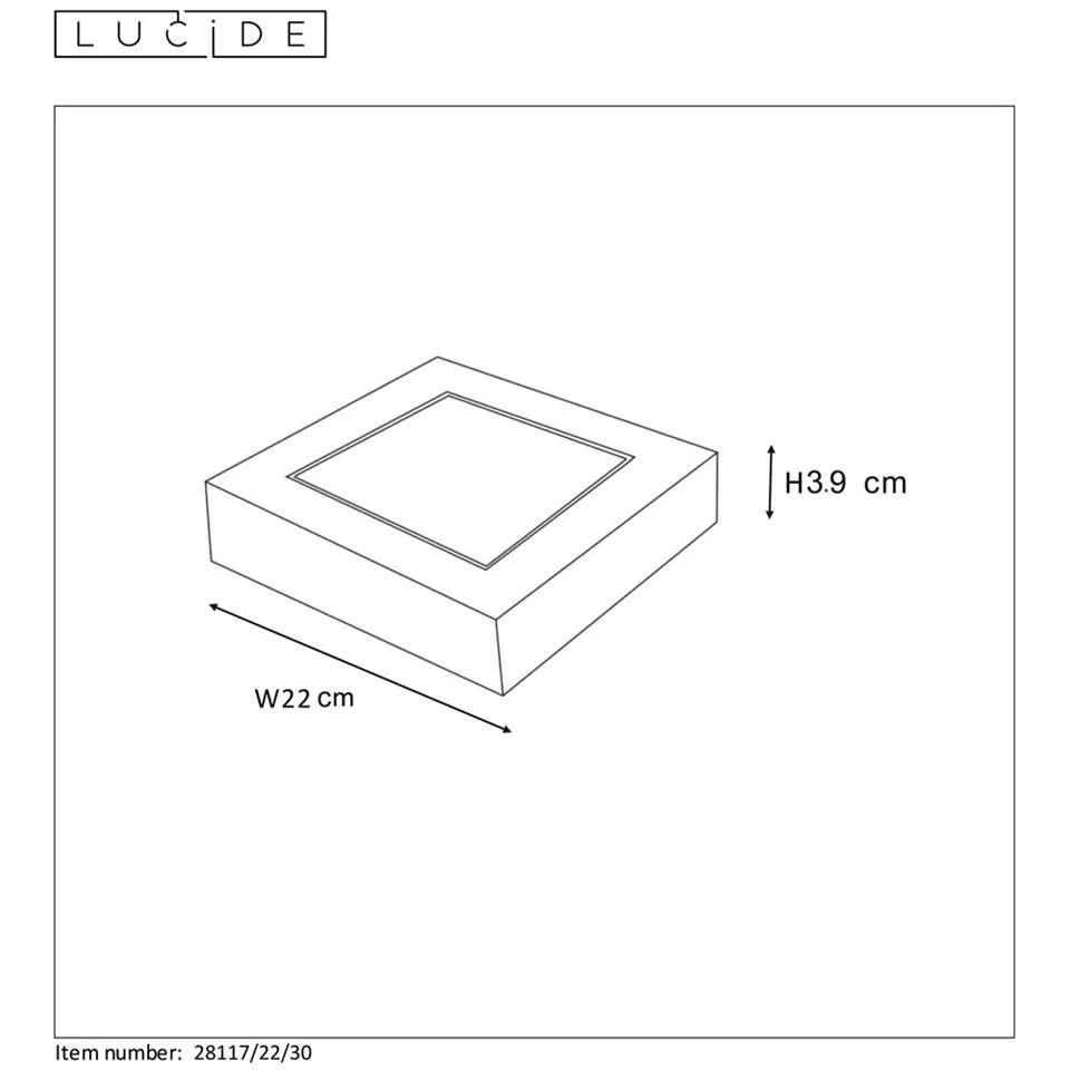 Lucide Plafonnière Brice - Zwart - 22 Cm - Afbeelding 3