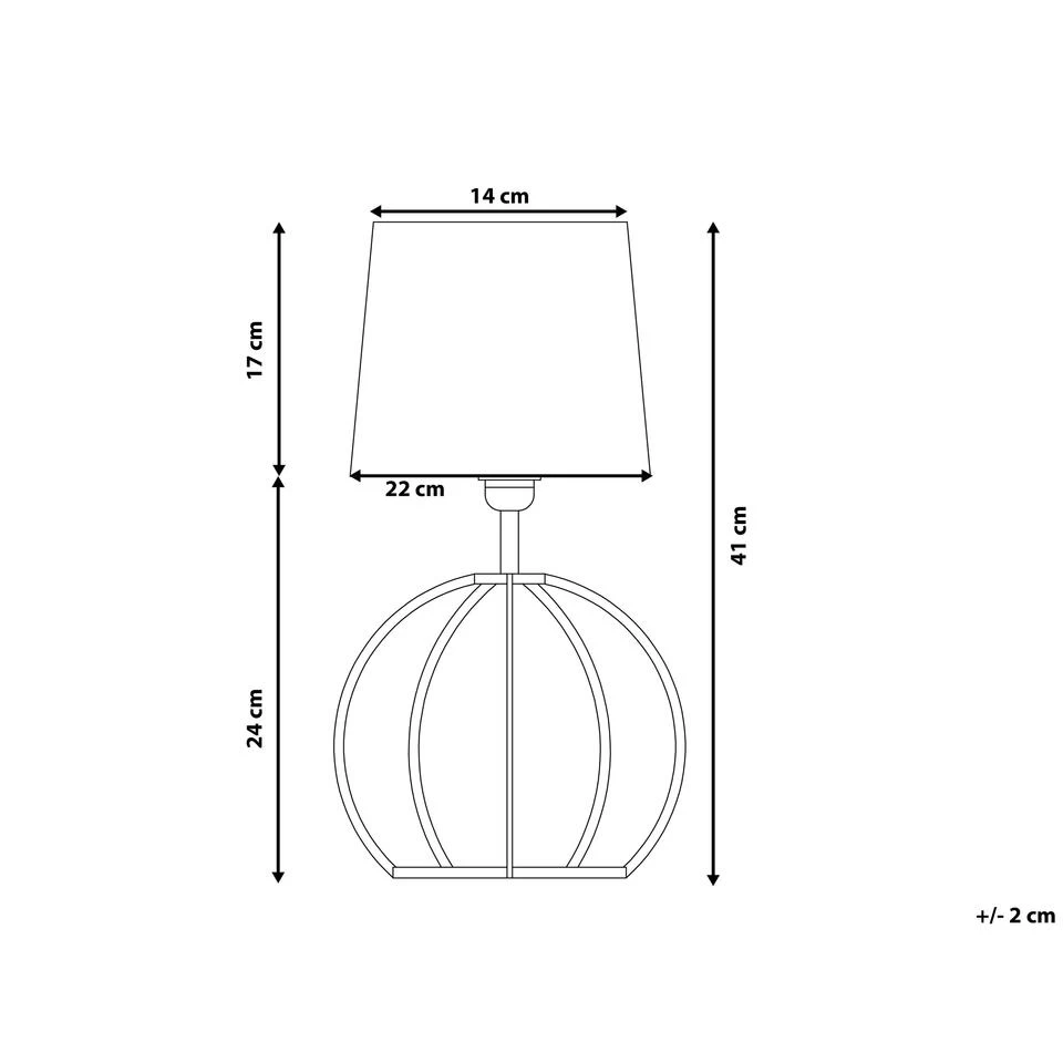 Beliani Tafellamp SAMO - Zwart Multiplex - Afbeelding 3