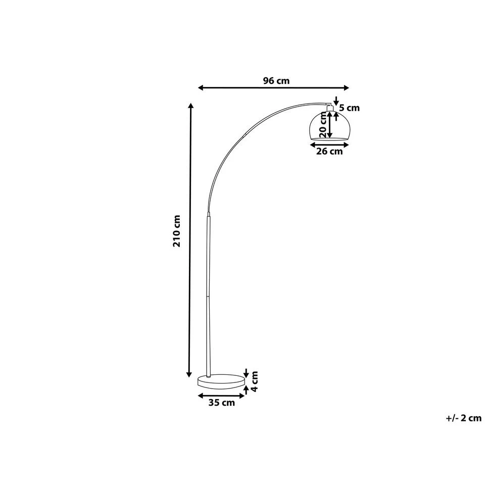 Beliani Staande Lamp PAROO - Zilver Metaal - Afbeelding 3