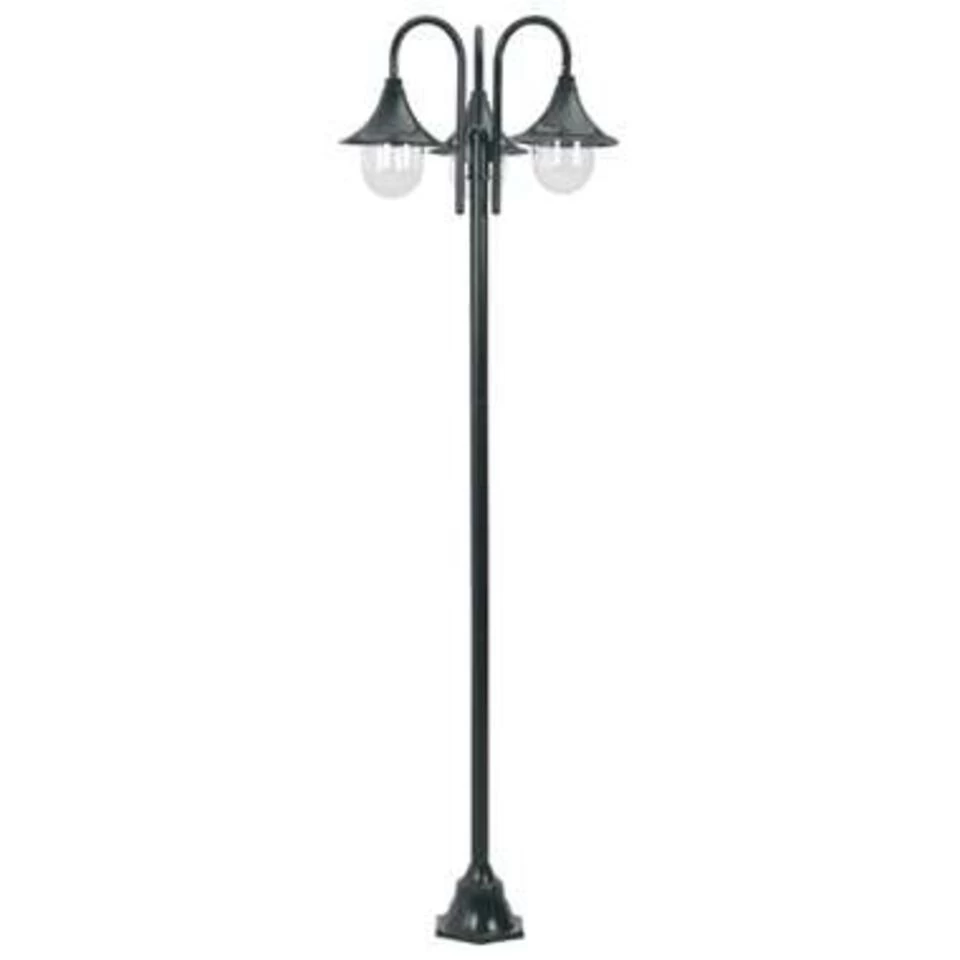 VidaXL Paalverlichting Tuin E27 220 Cm Aluminium Donkergroen 3-delig - Afbeelding 2