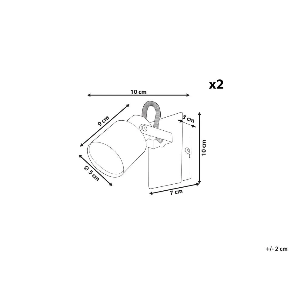 Beliani Muurlamp BONTE - Zilver Ijzer - Afbeelding 3